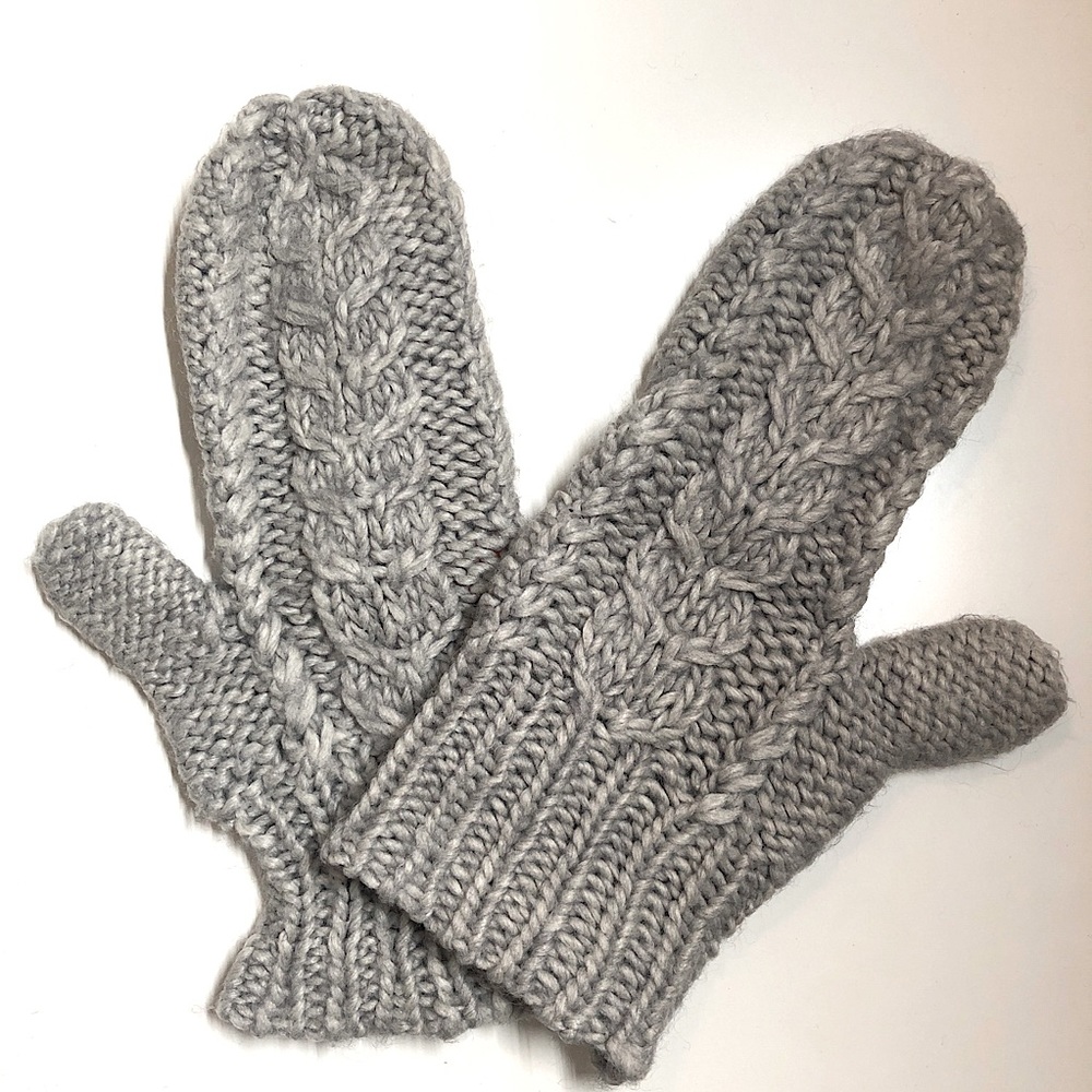 Grey Knit Mittens - Joe Fresh
